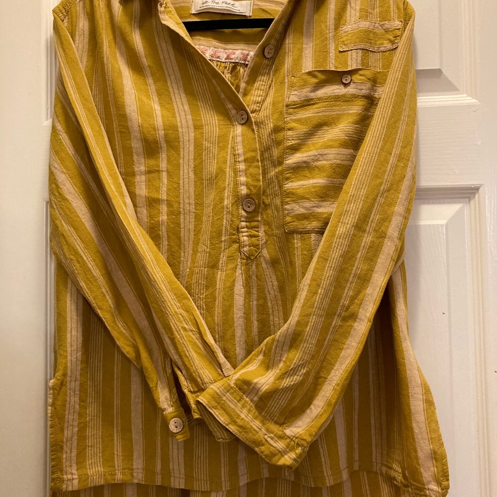 We The Free Mustard Striped Shirt